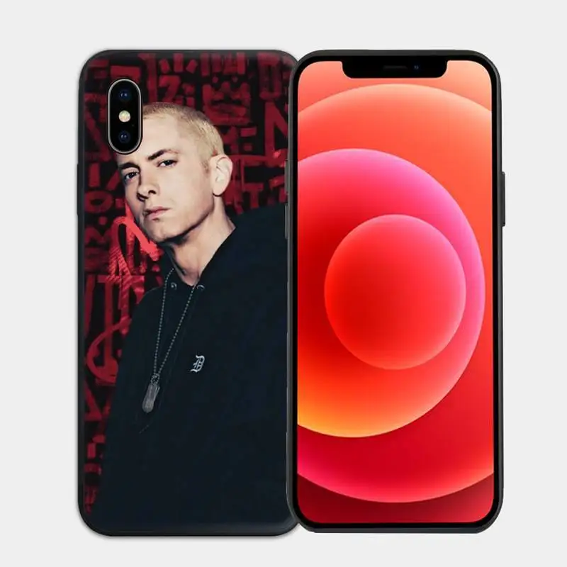 

Eminem Mile Rap black Silicone Phone Case for iphone 6s 7 8 plus xr xs 11 12pro max mini case