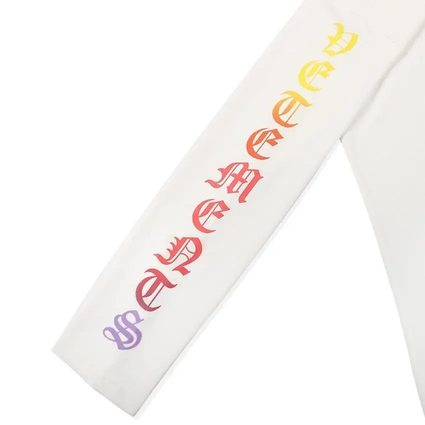 

Vetements T-shirt Men Women Colorful Sanskrit Font Vetements Logo on the sleeve T shirts Tops Tee streetwear