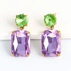 Оптовая продажа длинные большие серьги с кристаллами разноцветные массивные серьги с квадратными камнями дешевые радужные свадебные серьги для женщин 2021 Za