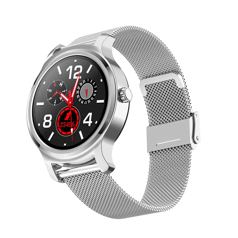 Silver steel Смарт-часы Makibes R2 для мужчин, Bluetooth, монитор сердечного ритма, часы, напоминание о звонках, музыка, плей, фитнес-трекер, умные часы - Цвет: Silver steel