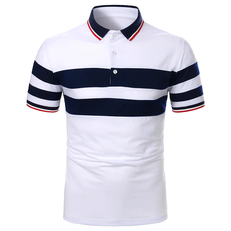

Men Short Sleeve Polo Chest Three Stripe Color Matching Fashion Collocation Cross-border Lapels, Men Short Sleeve Polo Shirt