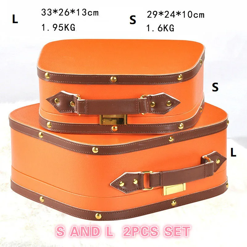 1 шт. чемодан оранжевая косметическая коробка для ювелирных изделий модель