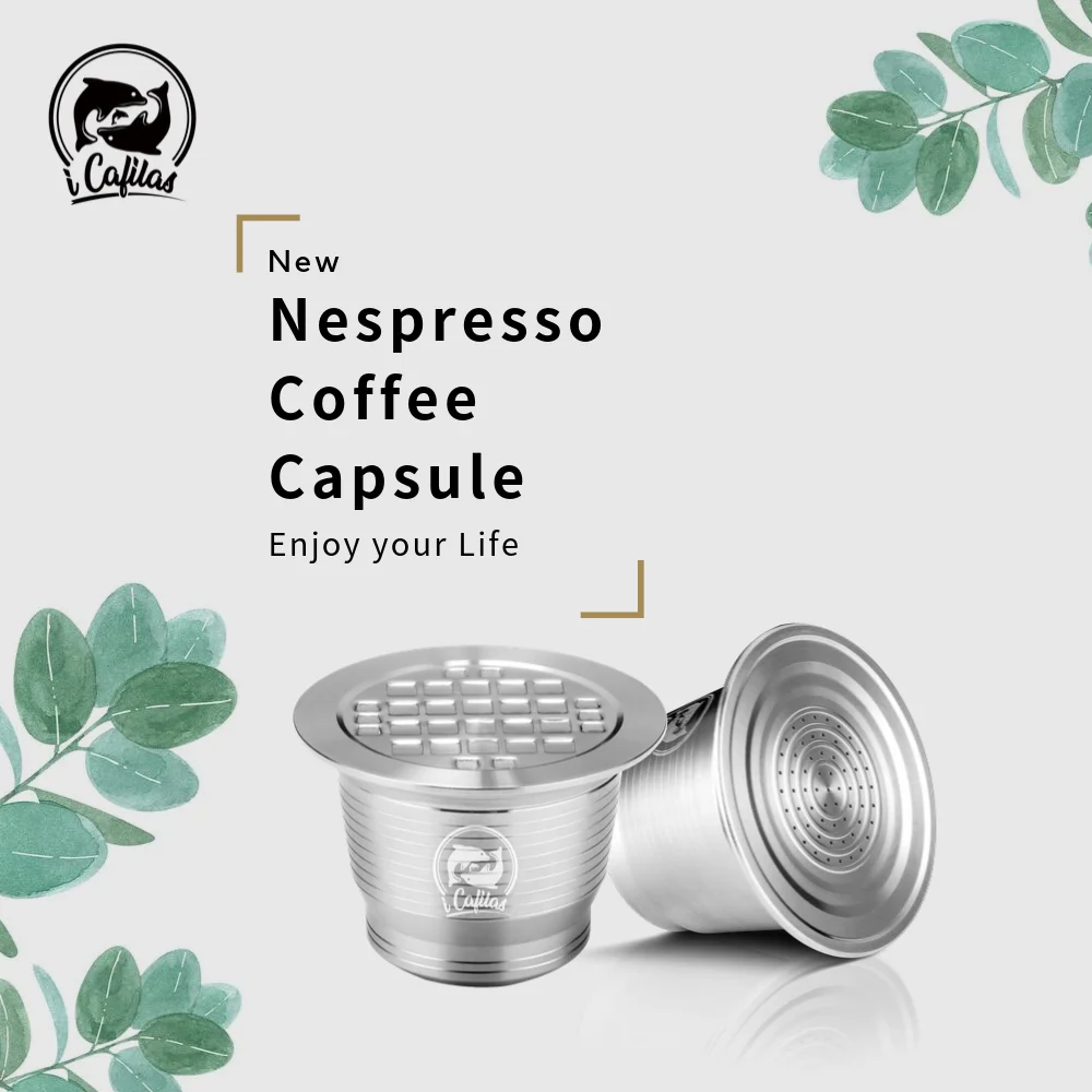 ICafilas для Nespresso кофейная капсула многоразовый фильтр для кофе из нержавеющей стали чашка для эспрессо с трамбовкой для машины Inissia