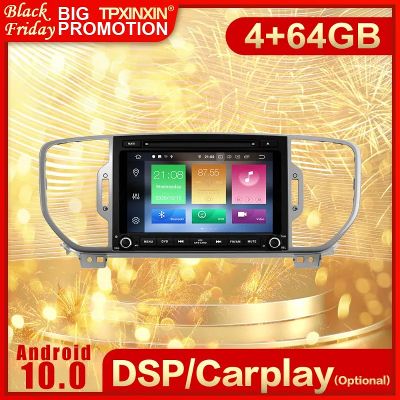 

2 Din Carplay Android Radio Receiver Multimedia Stereo For KIA Sportage 2016 2017 GPS Navigation Video Audio Recorder Head Unit
