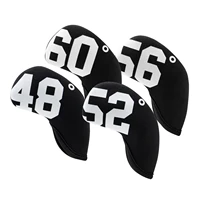 4pcs iron head cover golf club portable sports universal durable neoprene accessories number printed dustproof putter black