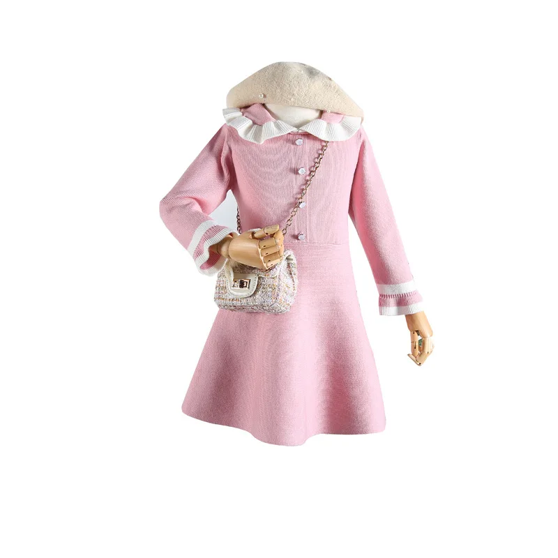 Осеннее платье с длинными рукавами для девочек 2019 г. Детское корейское милое