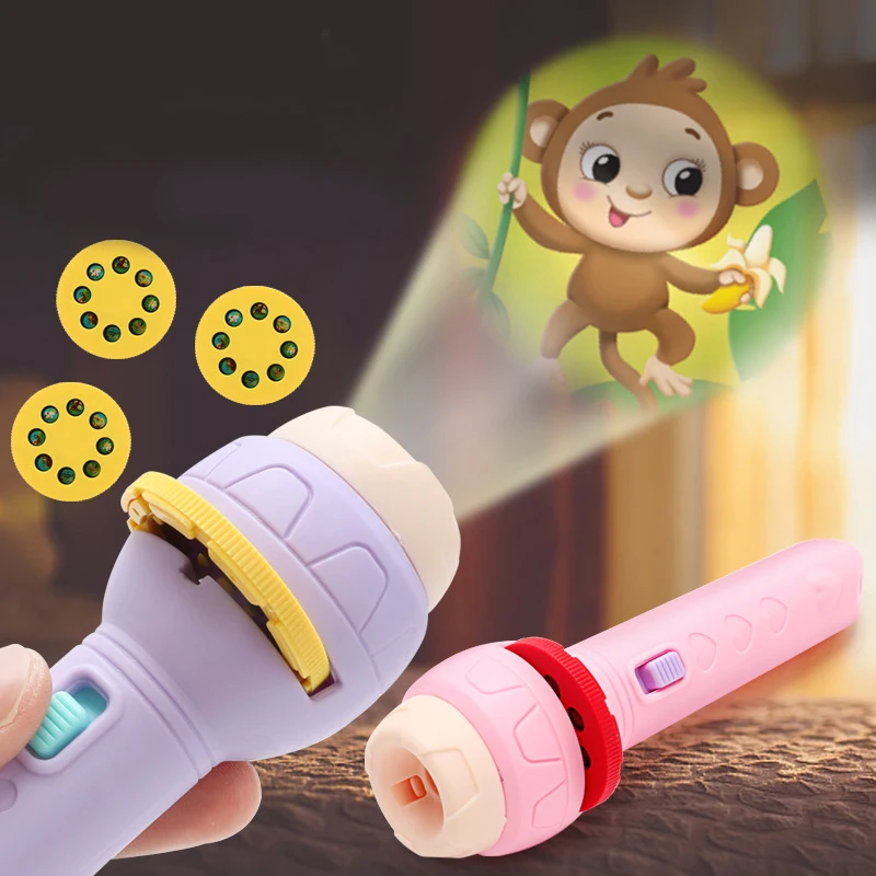 

Игрушечный флэш-светильник, детская забавная мини-Лампа для проектора, милый мультяшный животный познавательный ночник, фото, светильник д...