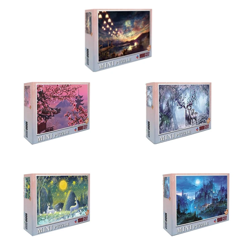 Пазлы 1000 шт. деревянные монтаж Картина Пейзаж головоломки игрушки для взрослых и