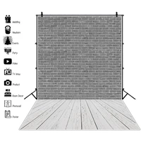 laeacco gray brick wall wooden floor children portrait photography backgrounds photographic backdrops photocall for photo studio