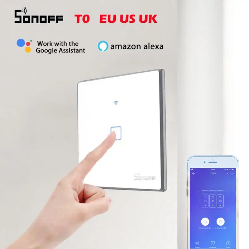 SONOFF TX Series T0 WiFi переключатели с 1/2/3 разделенными бандами настенная