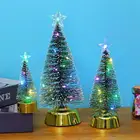 Миниатюрная Рождественская елка, цветная светодиодная подсветка, Настольная искусственная маленькая сосна для самостоятельного изготовления украшений на Хэллоуин, Рождество, праздник