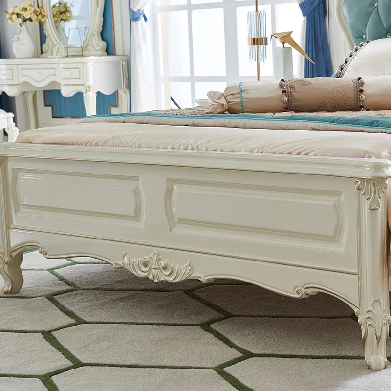 Простая двуспальная кровать в европейском стиле 1 5 м 8 мягкая сумка из белого дуба