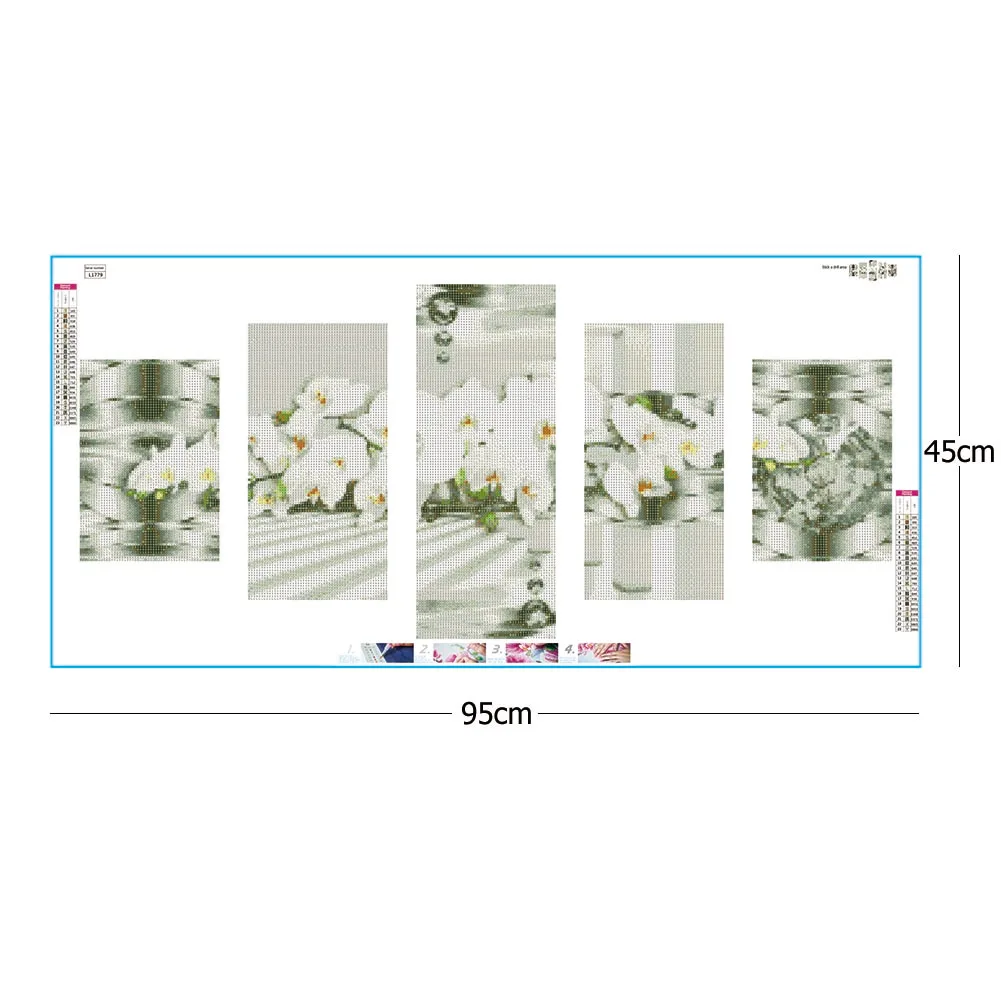 

5D DIY Full Drill Diamond Painting Big Flowers Moth Orchid Cross Stitch Embroidery Mosaic Kit Home Decor Entrance Wall Picture