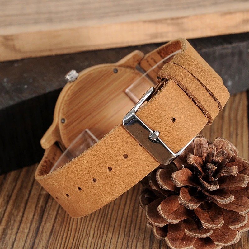 

Men's Watch for Women Fashion Simple Casual Bamboo and Wood Watch Wispy Deer Head Without Scale Middle School Student Watch