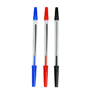 50PCS Oily Plastic Ballpoint Pen Simple Oil Pen Socket Advertising Pen Office Stationery Cute School Supplies