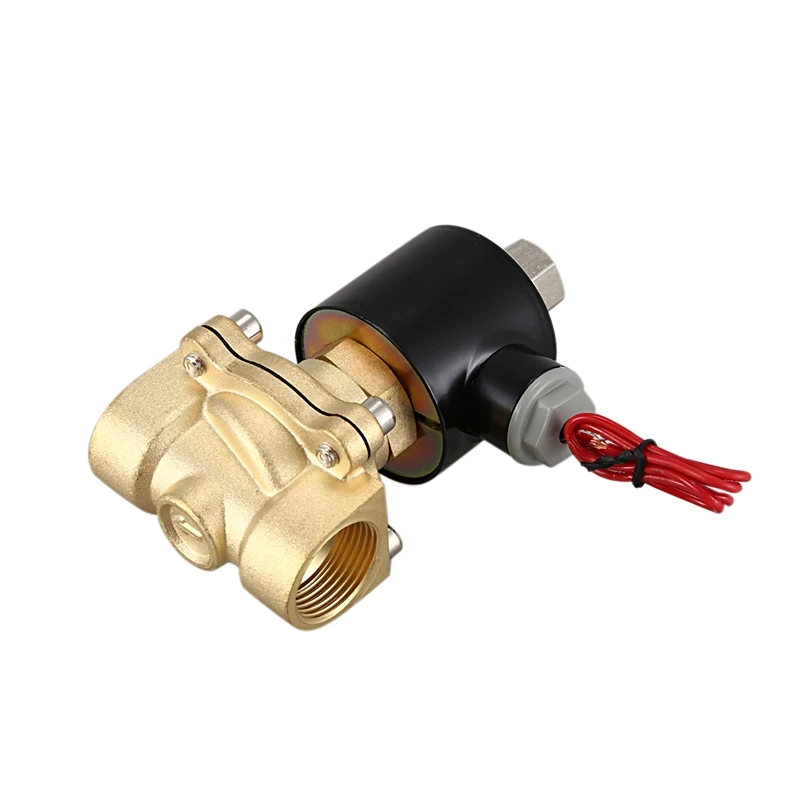 Нормально открытый N/O латунный Электрический электромагнитный клапан 220V Пневматический клапан для воды, нефти, газа