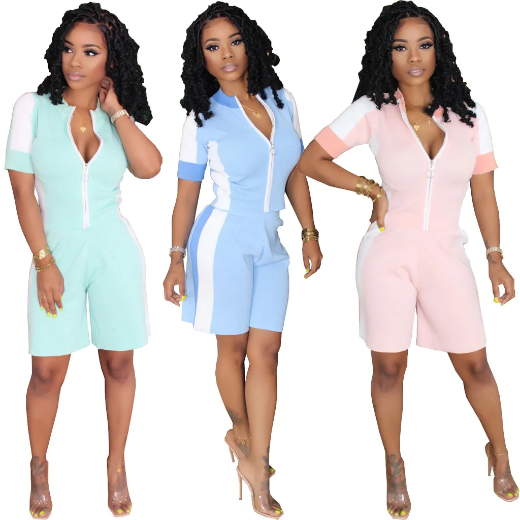 Повседневный женский спортивный костюм Adogirl в стиле пэчворк из двух предметов