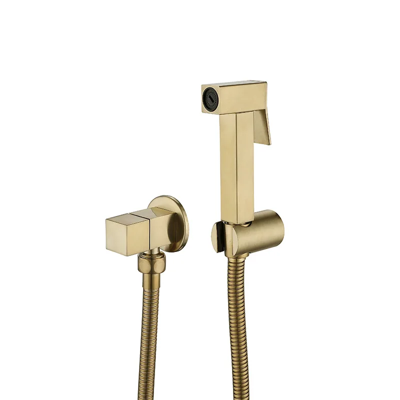 Square Brusehd Gold Bidets Bathroom Hand Shower Bidet Toilet Sprayer Hygienic Taps Spray Gun | Обустройство дома
