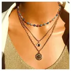 Женское Ожерелье kissme в богемном стиле, ожерелье из трех многослойная цепочка золотого цвета с уникальной подвеской сглаза, ювелирные изделия, оптовая продажа
