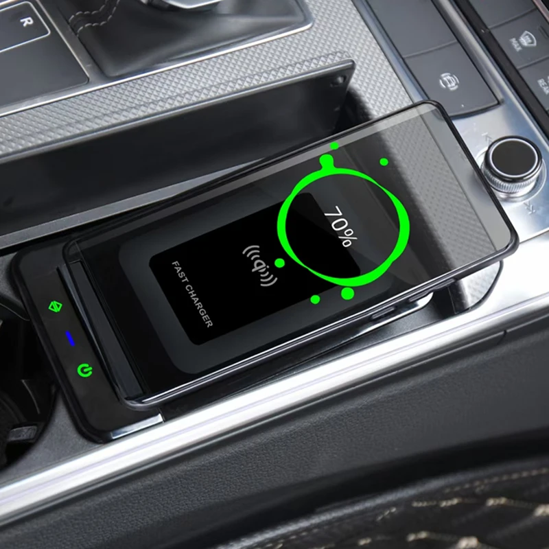 

15 Вт автомобильное беспроводное зарядное устройство QI для телефона, быстрое зарядное устройство, чехол-держатель для телефона для Audi A6 C8 A7 ...