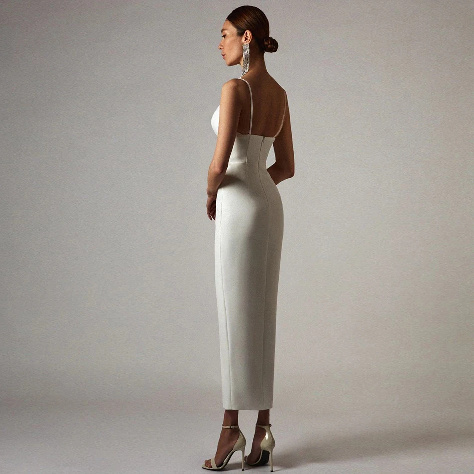 

New Summer Women White Bandage Dress Sexy V Celebrity Evening Runway Party Long Dresses Dresses for Women Party