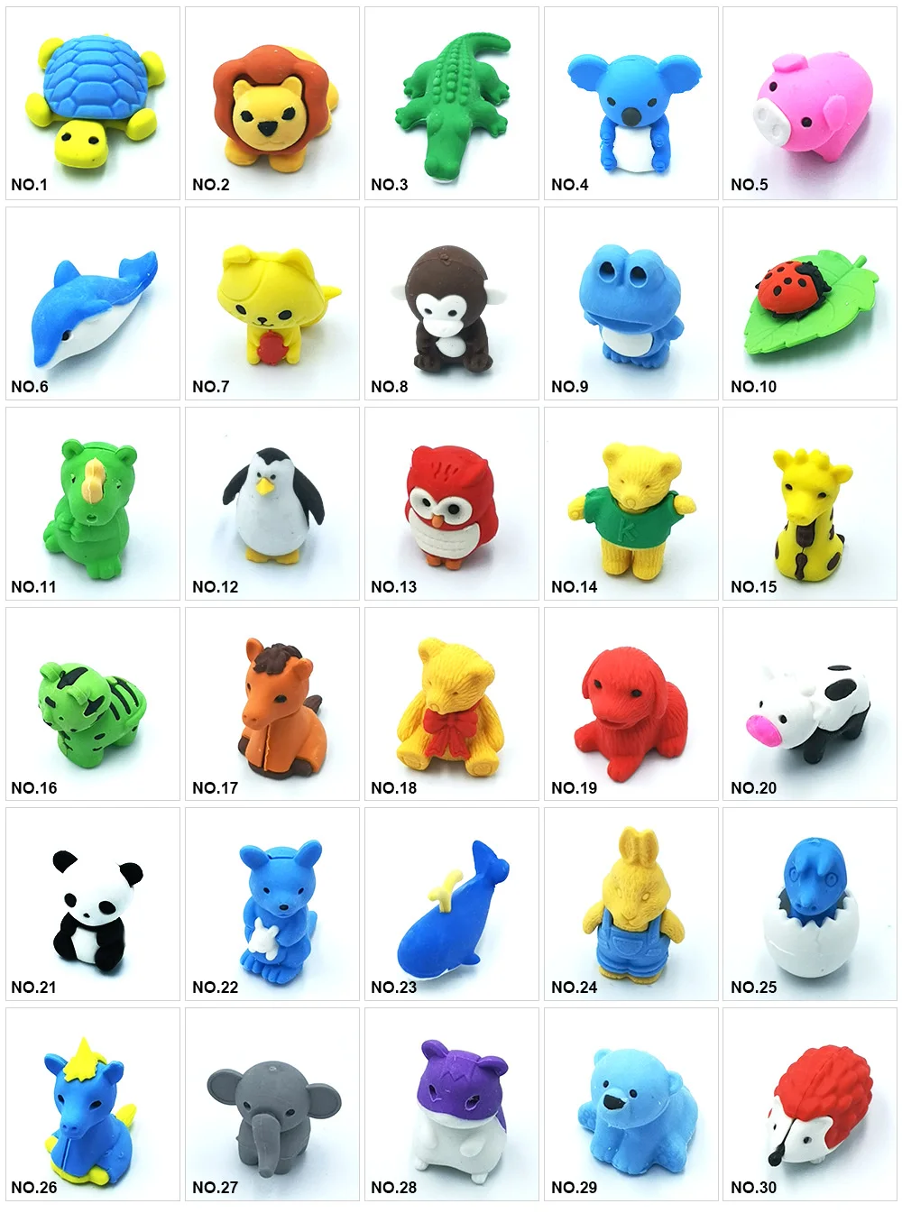 Ластики в виде животных 50 шт./лот новые ластики различных видов