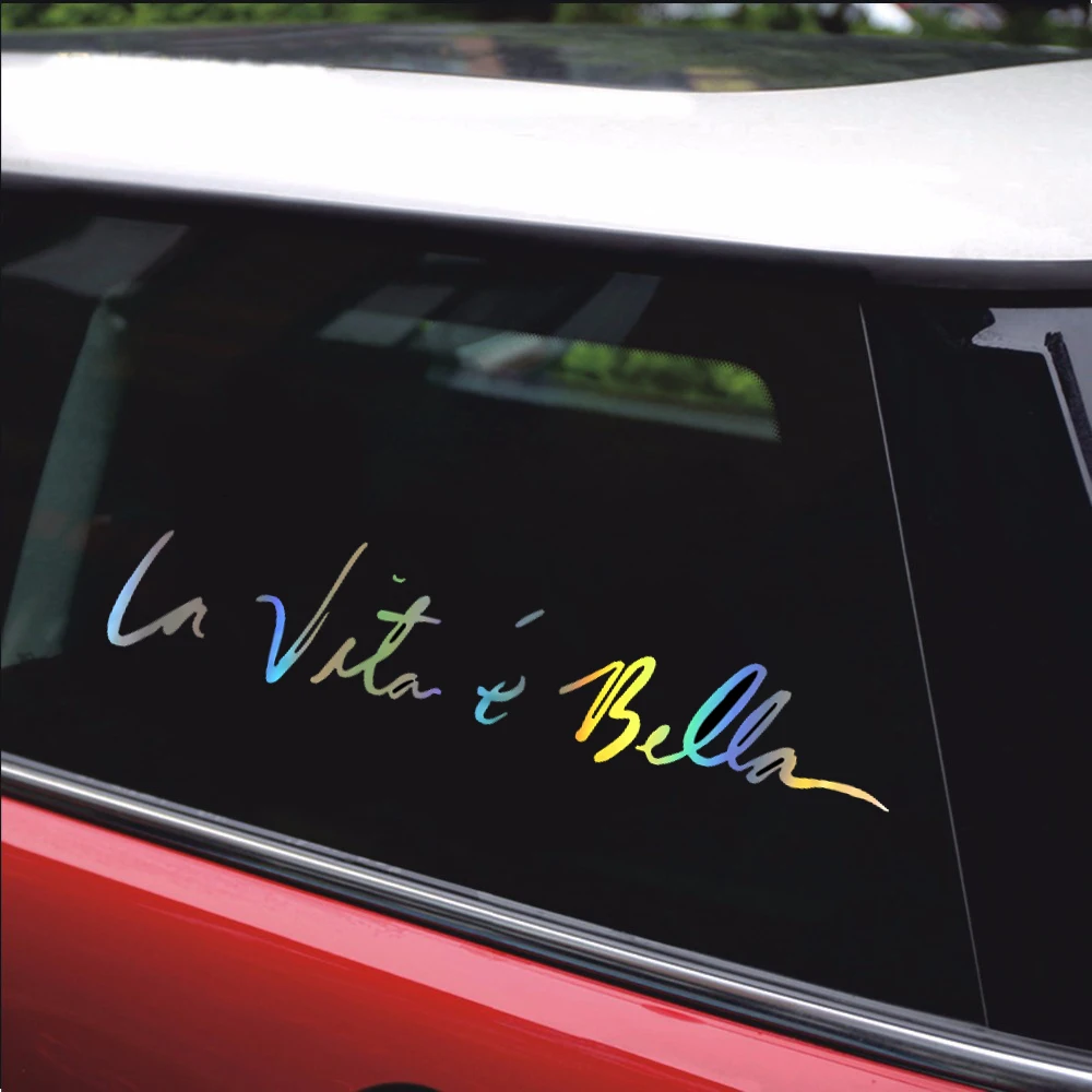 

RuleMyLife Stickers On Car Styling 40*8cm New Style Life Is Beautiful Car Stickers Funny Vinyl Decal Motorcycle Auto Stickers An