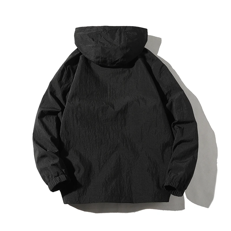 Свободная куртка в стиле хип хоп пальто Мужская ветровка с капюшоном на осень и