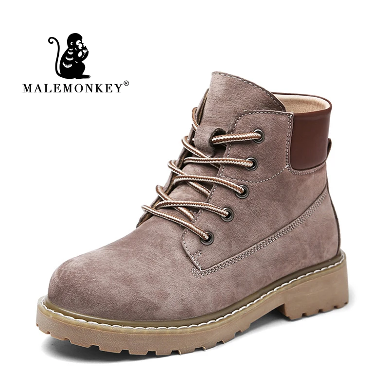 

2020 Winter Boots Women Flock Boots Work Lace-up Shoes Black Female Non-slip Wearproof Women Boots Clearance 1265