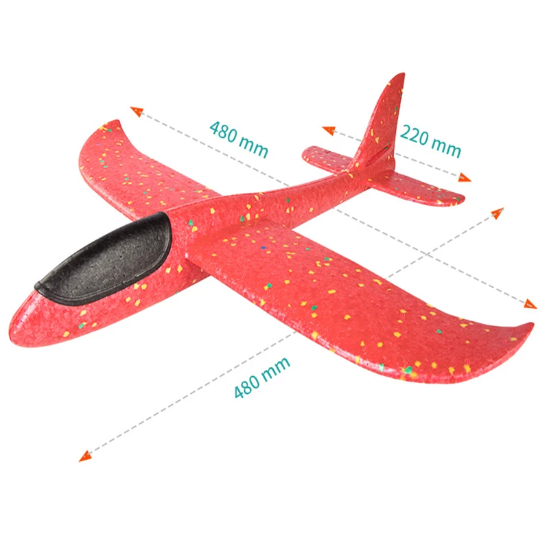 Foam Hand Throwing LED Airplanes toy 48cm Flight Mode Glider Inertia Planes Aircraft For Kids Outdoor Catch Sport | Игрушки и хобби
