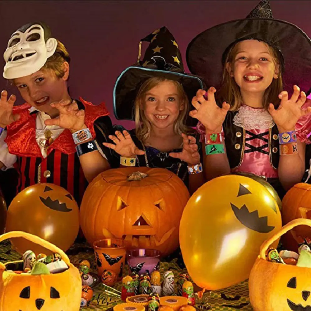 

Kids Toys Halloween Wrist Band Children Slap Band For Festival Kid Gift Kids Party Accessories Colored Cute kids Wrist Band