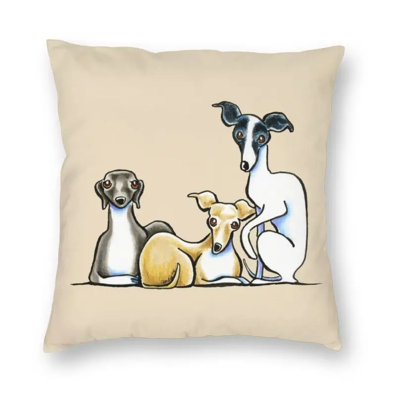 Левретка Trio Чехлы Симпатичные уиппет Sighthound собака пол подушка чехол для