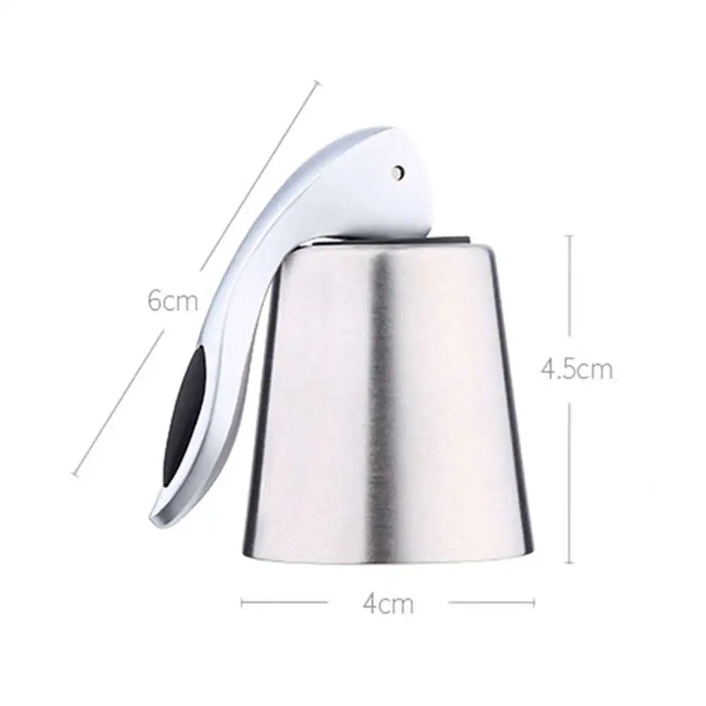 

2 Pieces Quality Material Stainless Steel Practical Wine Saver Bottle Stopper for Home Gifts Ease of Use 6x4.5x4cm