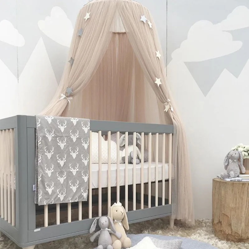 

7 Colors Hanging Kids Baby Bedding Dome Bed Canopy Cotton Mosquito Net Bedcover Curtain For Baby Kids Reading Playing Home Decor