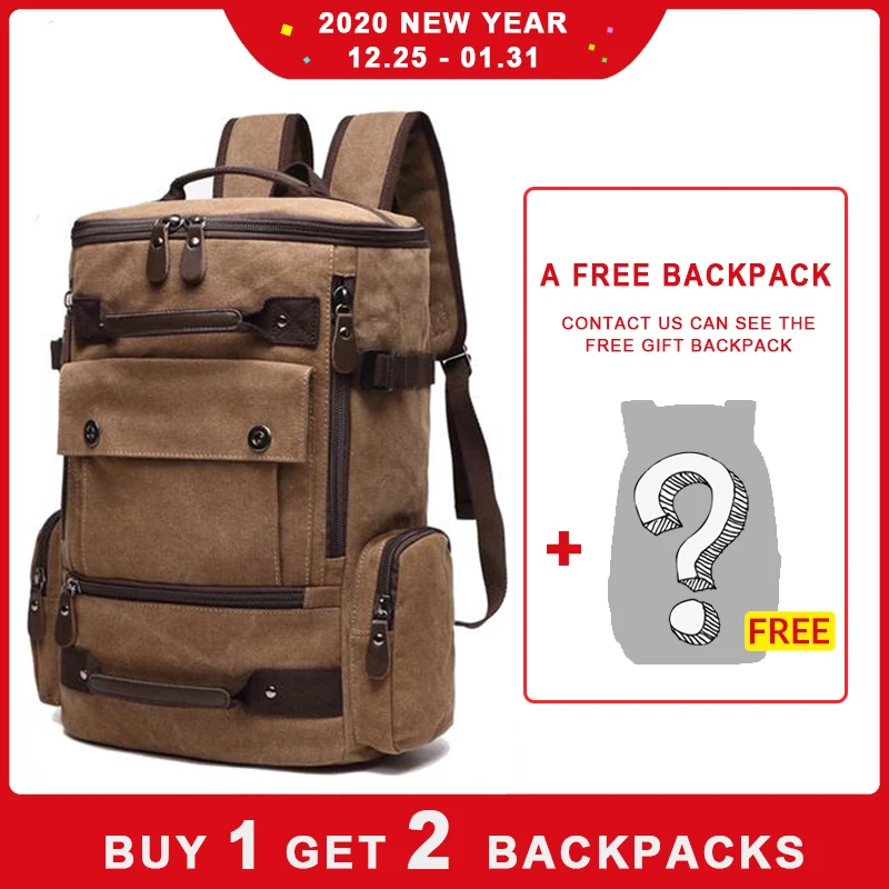Купите 1 Получите 2 рюкзака Холщовый винтажный рюкзак мужской для ноутбука 15 6