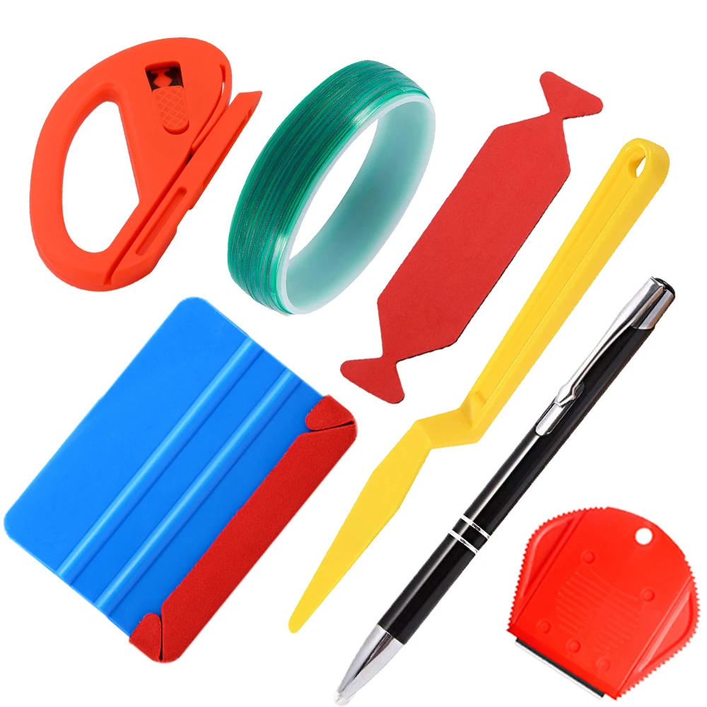 

Тонировочная пленка для окна автомобиля, инструменты для виниловой обмотки, графическая вязальная лента из углеродного волокна, наклейка, ...