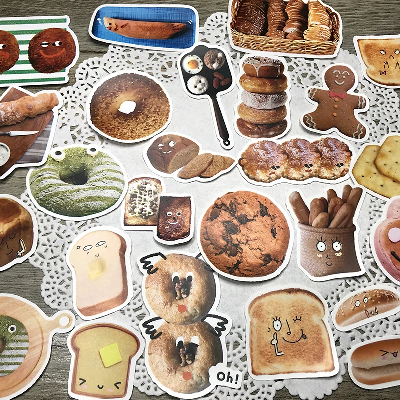 25 шт./компл. винтажные милые Мультяшные хлебное печенье наклейки DIY крафт