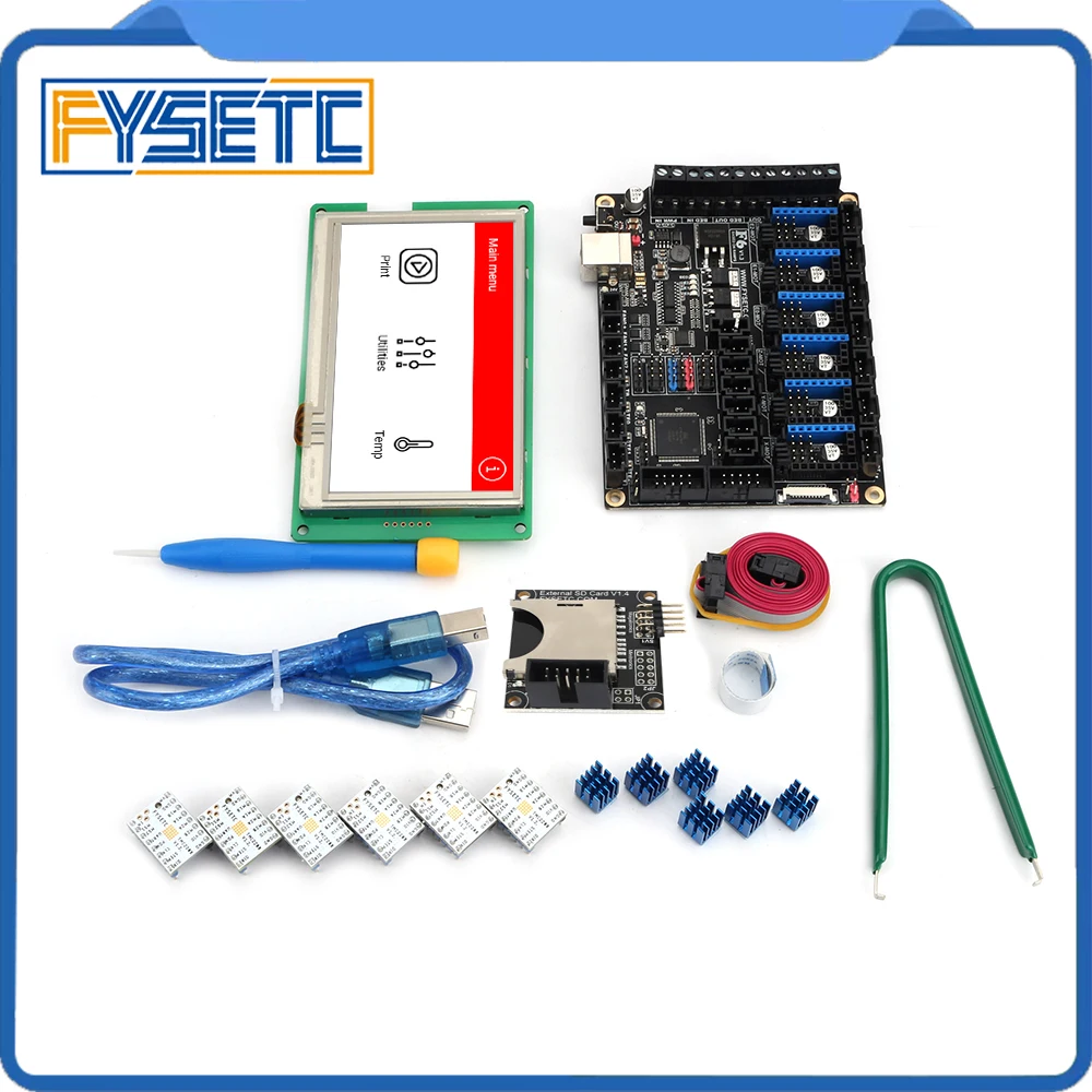 Материнская плата все в одном FYSETC F6 V1.3 + сенсорный экран 4 3 дюйма с SD ридером 6 шт.