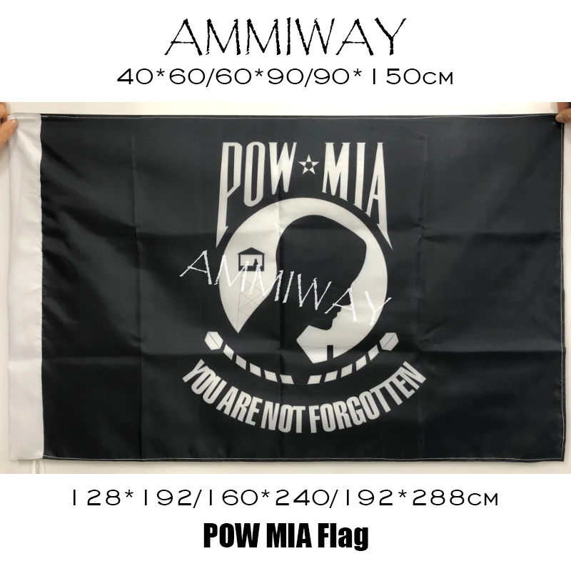 Флаг американской национальной лиги семей AMMIWAY POW/MIA с латунными люверсами