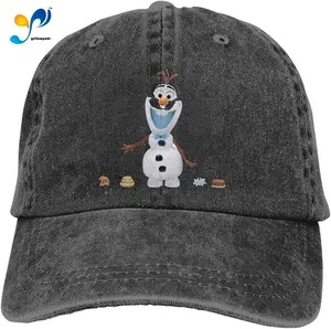 Fro-Zen Olaf Hat Vintage Denim Baseball Caps Cotton Dad Hat Adjustable Sandwich Hat