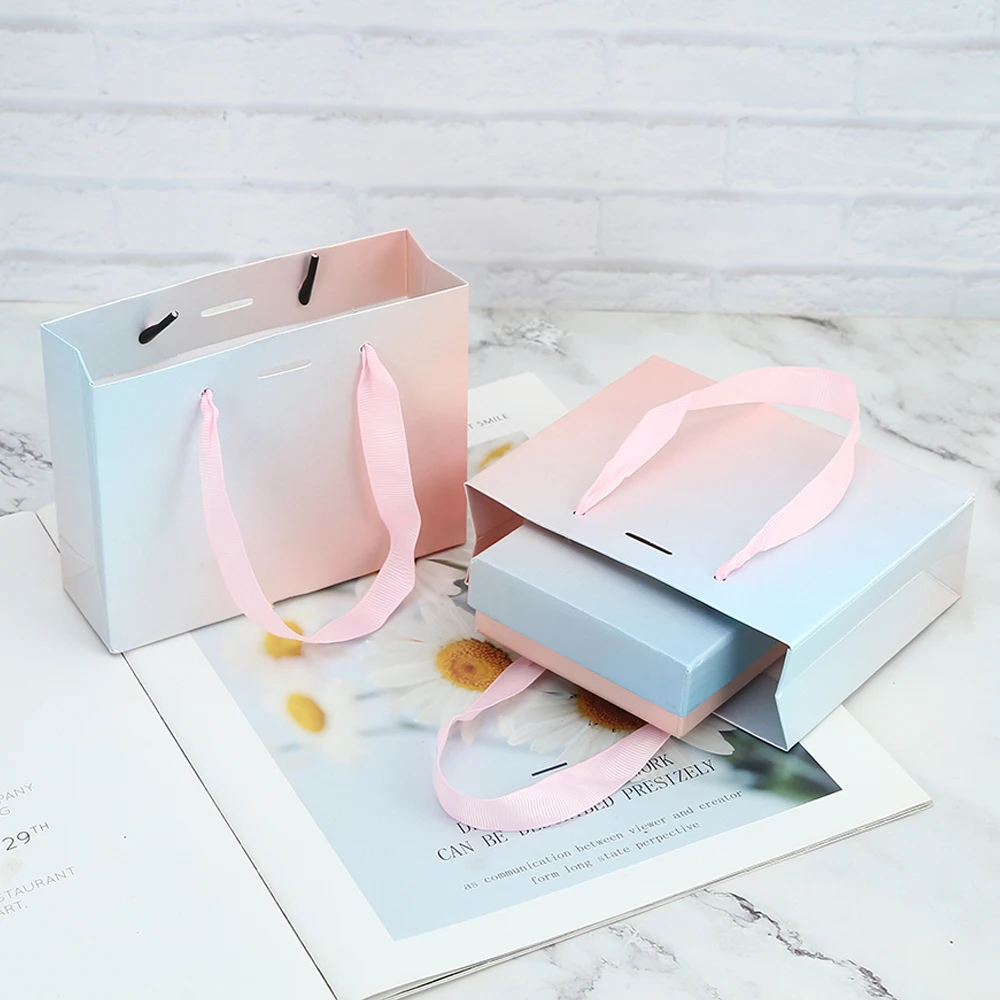 Маленькие бумажные сумки из роскошного картона для упаковки ювелирных изделий (серьги, кольца, ожерелья) в стильном дизайне для вечеринки, свадьбы, Рождества - Подарочная коробка на.