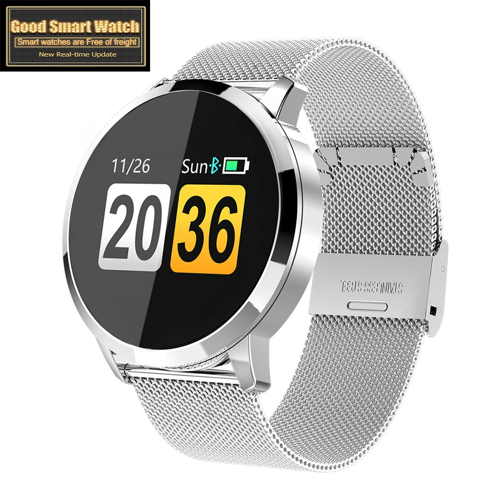 Q8 Смарт часы OLED цветной экран Smartwatch Женская мода Фитнес-трекер монитор сердечного ритма часы умные часы для мужчин