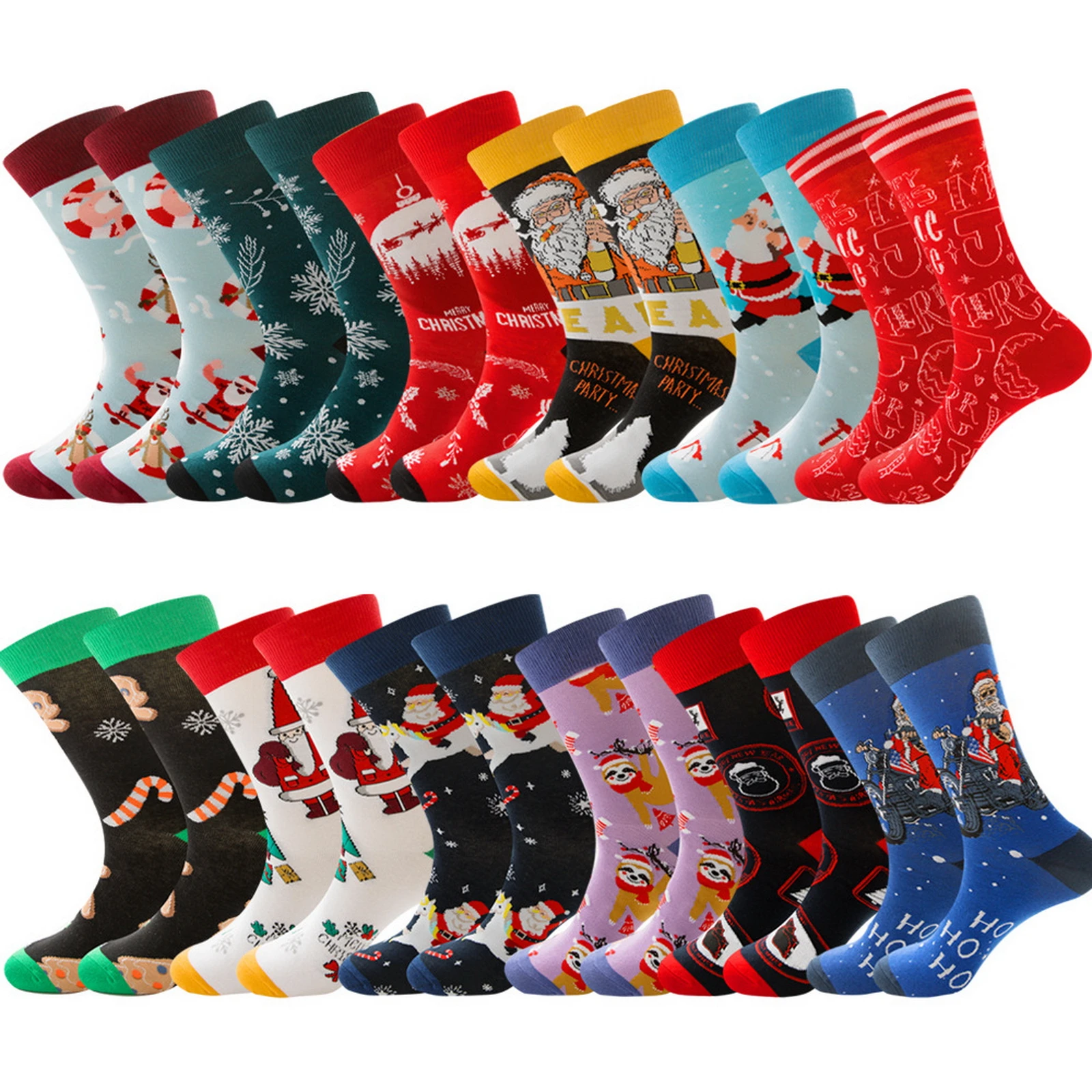 

2020 Christmas Socks Women Funny Santa Claus Christmas Snow Cotton Men Harajuku