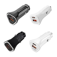 aluminum alloy pd 12w usb car charger dual ports type c 2 4a fast charging for phone ipad usb c charging adapter blackwhite