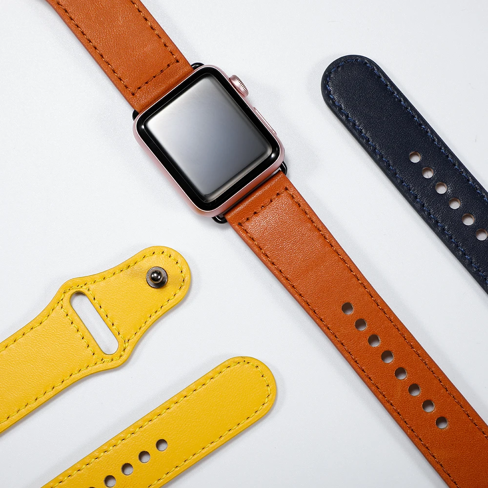 Ремешок для apple watch Band 44 мм apple watch 5 4 3 2 iwatch band 42 мм correa 38 мм 40 мм кожаный браслет pulseira ремешок для часов