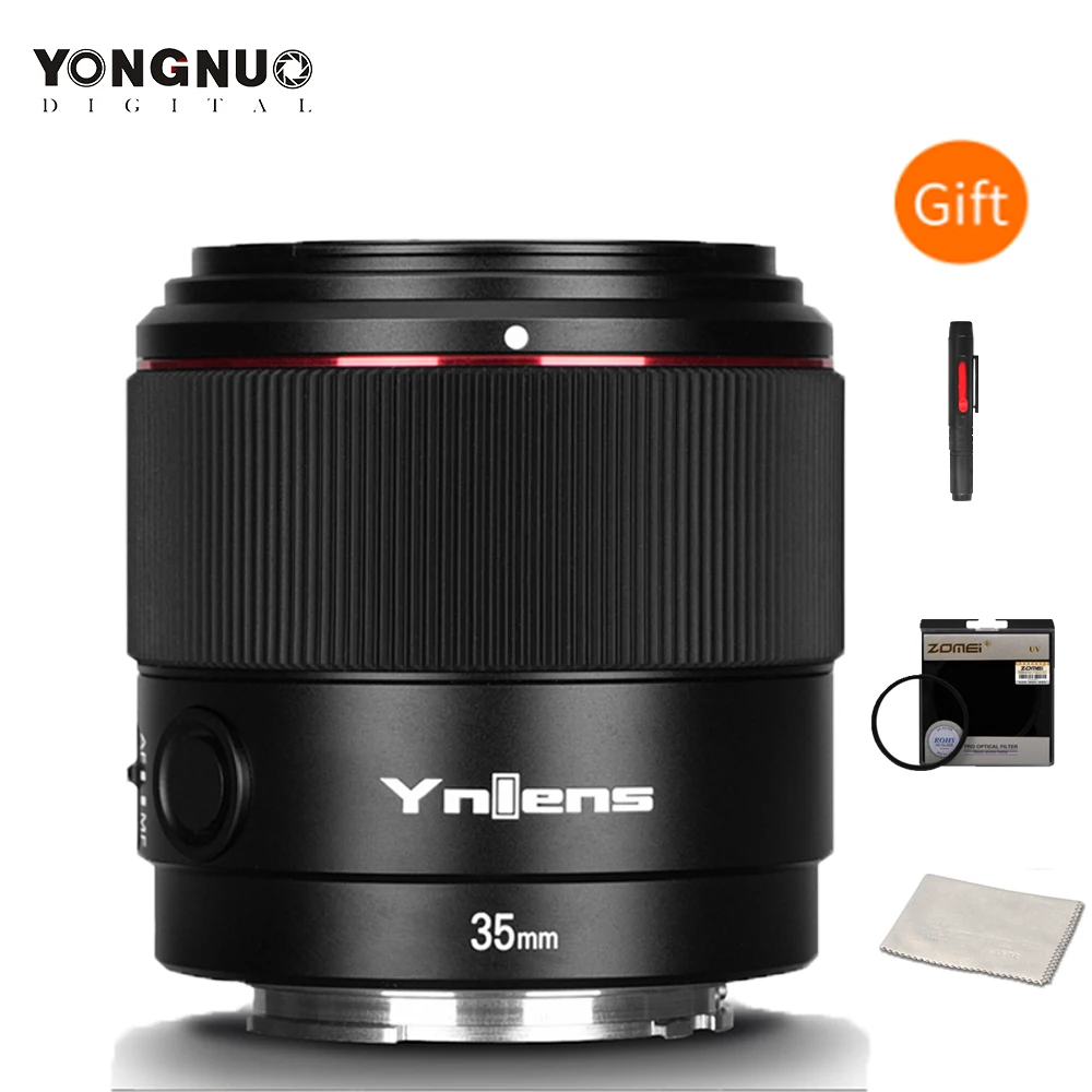 

Объектив Yongnuo YN 35 мм, YN 35 мм, F2S, DF, DSM, AF, MF, фокус, Большая диафрагма, объектив камеры, объектив для Sony E mount A7II, A6600, A6500, A9, A7RII