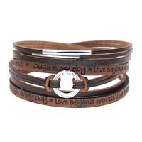 leather bracelets for women 2020 fashion boho multi layer wrap bracelet femme gifts jewelry wholesale dropshipping
