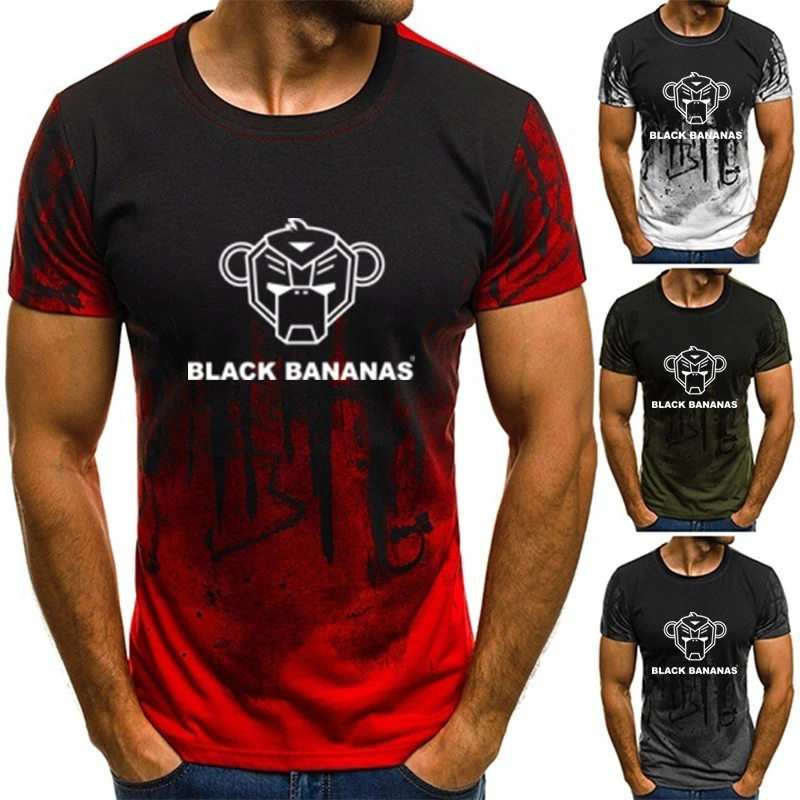 

2021 Summer New Fashion Black Bananas Men 3D Printed Casual Tshirt Tees Short Sleeve Apparel Man Tops T-Shirt Anime Clothes