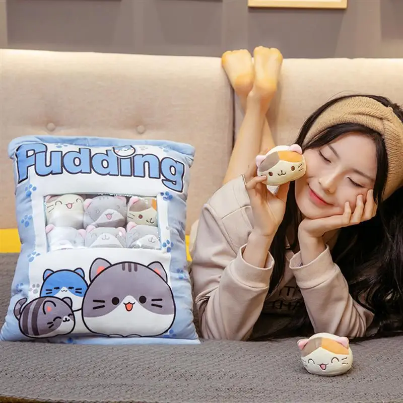 Сумка для пудинга яркий котик Цыпленок динозавр плюшевая подушка мягкая