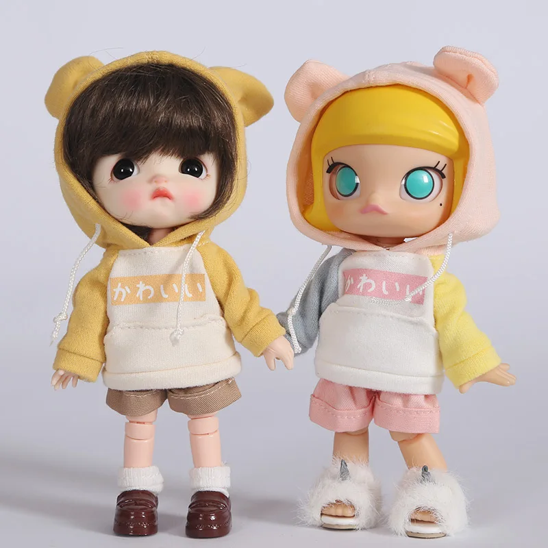 1 шт. Новая Одежда для куклы bjd 1/12 BJD OB11 кукла мультяшное животное Толстовка шляпа